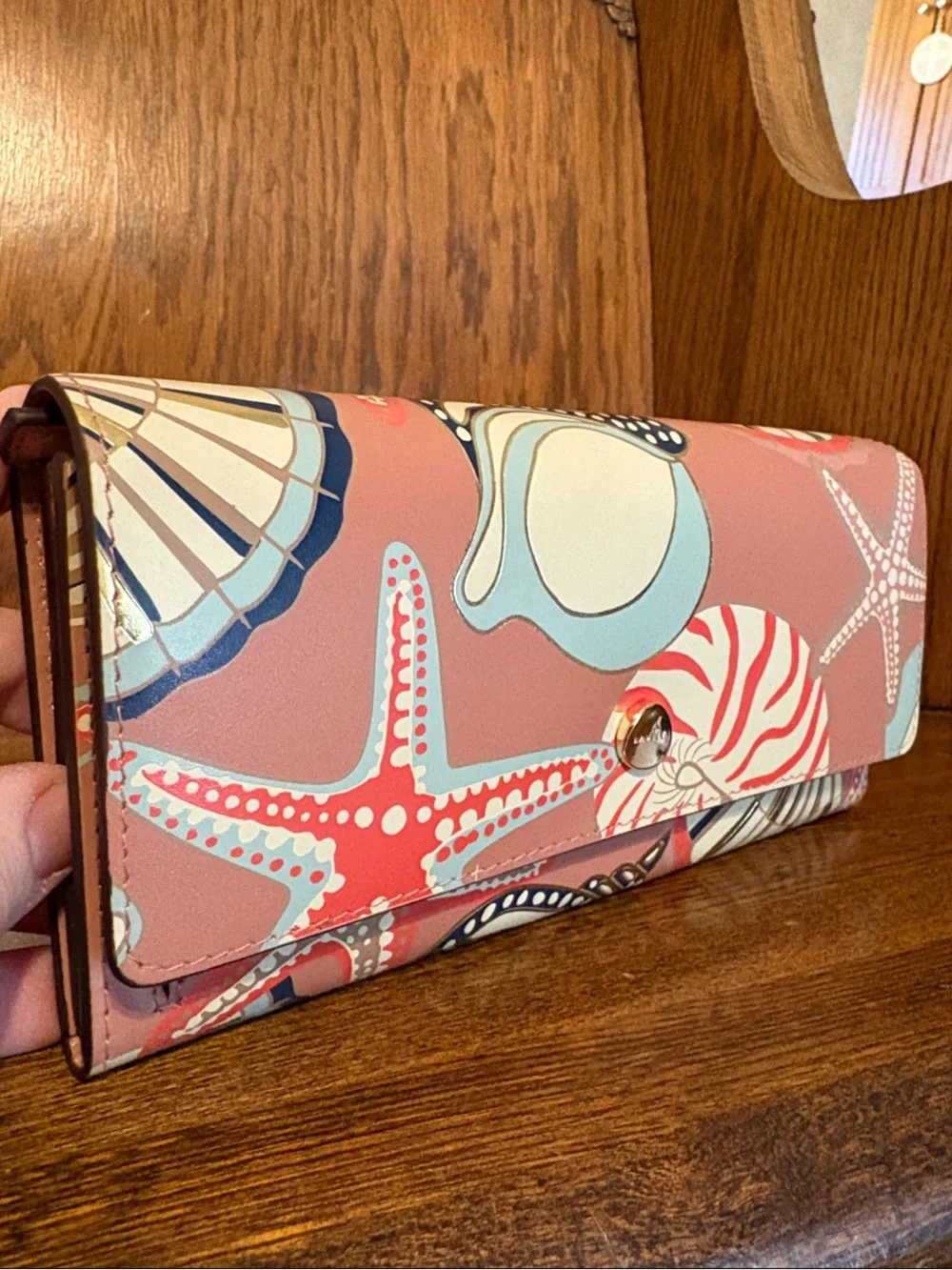 NWT-Radley London-Picton Place-Lg Flap Bifold Wallet-Carnation-Gold Accents-$148